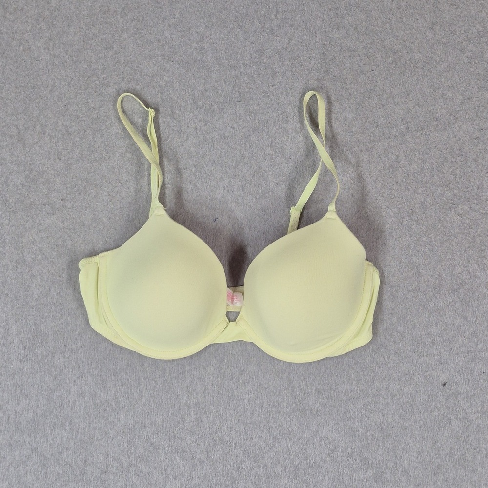 PINK Victoria's Secret Women Bra 36B Yellow Near Everywhere Demi Adjustable